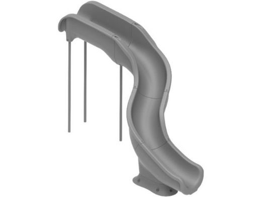 Global Pool Products Landscape Slide Swimming Pool Slide | Right Turn | Gray | GPPSRT15-GREY-R