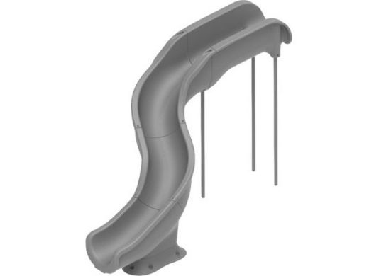 Global Pool Products Landscape Slide Swimming Pool Slide with LED Light | Left Turn | Gray | GPPSRT15-GREY-L-LED
