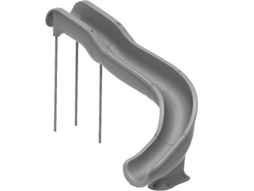 Global Pool Products Landscape Slide Swimming Pool Slide with LED Light | Right Turn | Gray | GPPSSW17-GREY-R-LED