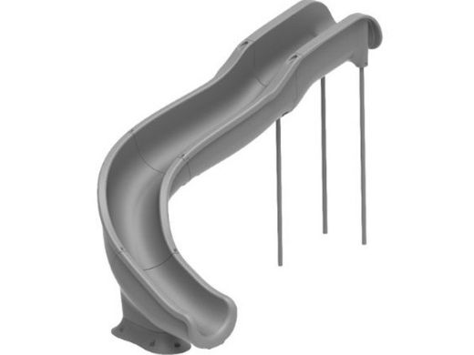 Global Pool Products Landscape Slide Swimming Pool Slide with LED Light | Left Turn | Gray | GPPSSW17-GREY-L-LED