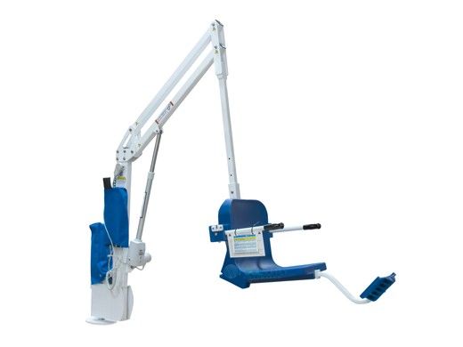 Aqua Creek Scout Excel Pool Lift | No Anchor | White Powder Coat with Blue Seat | F-SCTXL