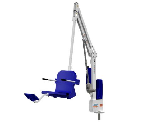 Aqua Creek Scout Excel Pool Lift | No Anchor | White Powder Coat with Blue Seat | F-SCTXL
