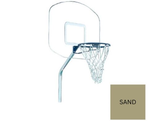 Global Pool Products Heavy Duty Basketball Set | 12" Offset with Net & Ball | Sand Frame | No Anchors | GPPOTE-HDBBS-SD