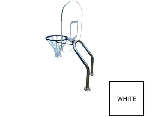 Global Pool Products X2 Basketball Set | 17.5" Anchor Spacing | Dual Pole with Net & Ball | White Frame | No Anchors | GPP-X2BB-WH