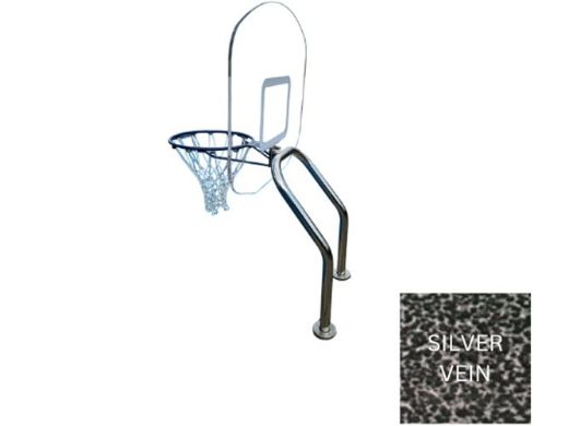 Global Pool Products X2 Basketball Set | 16" Anchor Spacing | Dual Pole with Net & Ball | Silver Vein Frame | No Anchors | GPP-X2BB16-SV