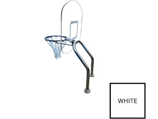 Global Pool Products X2 Basketball Set | 16" Anchor Spacing | Dual Pole with Net & Ball | White Frame | No Anchors | GPP-X2BB16-WH