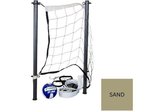 Global Pool Products Volleyball Set | 20' Net & Ball | Sand Poles | No Anchors | GPPOTE-VBS20-SD