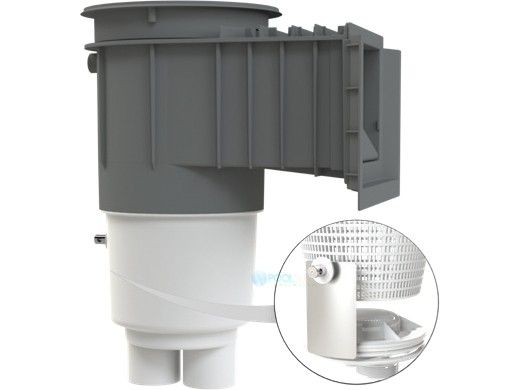 AquaStar Flow Star Water Bonded Skimmer with Waterstop Face, Float Assembly, Basket, No Lid | Light Gray | SKR15NL103