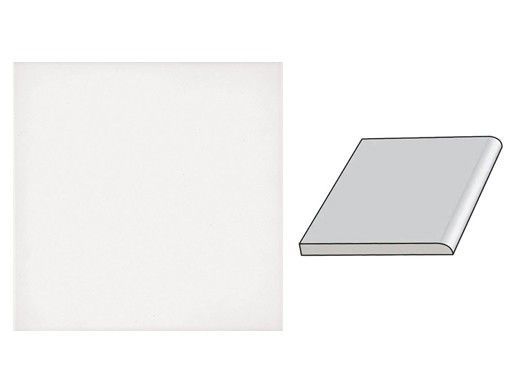 National Pool Tile 6x6 Solid Single Bullnose Tile | Matte White | M6762C SBN