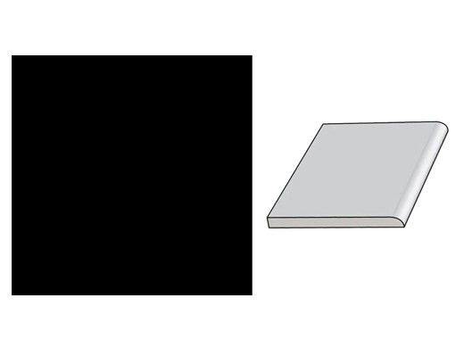 National Pool Tile 6x6 Solid Single Bullnose Tile | Glossy Black | M6765C SBN