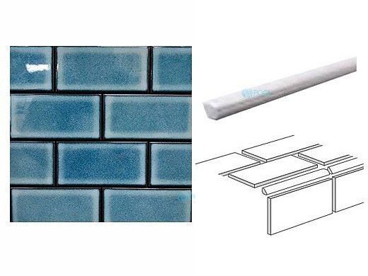 Cepac Tile Continental Subway 9/16" x 6" Jolly Piece Bead Tile | Pacific Blue | COS-10-BEAD