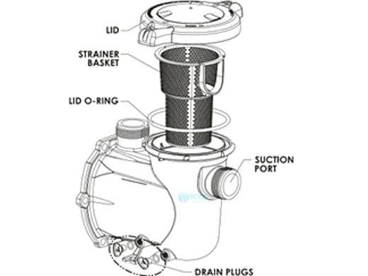 Pentair IntelliFlo3 1.5HP Strainer Pot Kit | Black | 356346Z