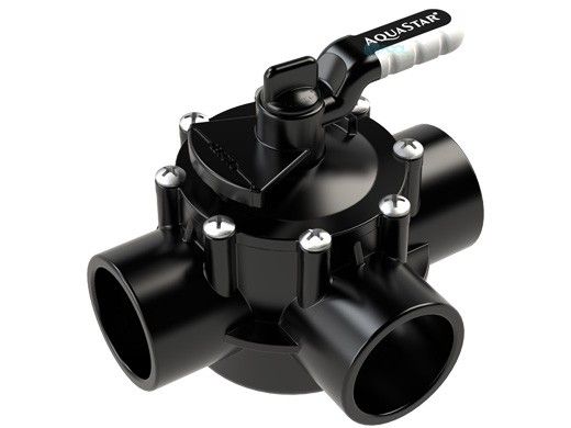 AquaStar FlowStar 3-Way Valve with Rubber Handle | 1.5" x 2" | AV3W15C