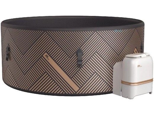 MSpa Frame Series Mono Inflatable Round Bubble Spa | Luxury Wood-Like Finish | 6-Person | F-MO063W