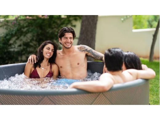 MSpa Frame Series Mono Inflatable Round Bubble Spa | Luxury Wood