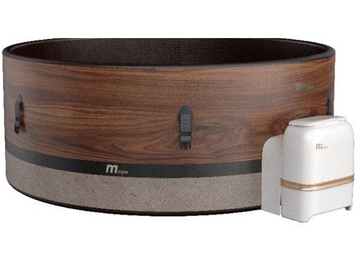 MSpa Frame Series Duet Inflatable Round Bubble Spa | Luxury Wood-Like Finish | 6-Person | F-DU063W