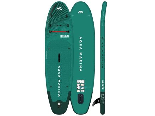 Aqua Marina All-Around iSUP | Aluminum Sports III Paddle with Safety Leash | Breeze - Silver Tree | 9' 10" x 30" | BT-23BRP