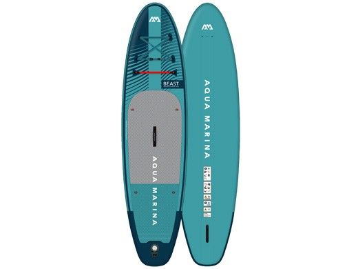 Aqua Marina All-Around Advanced iSUP | Carbon / Fiberglass Hybrid Pastel Paddle and Coil Leash | Beast - Aqua Splash | 10' 6" x 32" | BT-23BEP