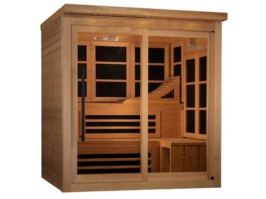 Golden Designs Monaco Limited Edition 6-Person Near Zero EMF FAR Infrared Sauna | Hemlock | GDI-6996-02
