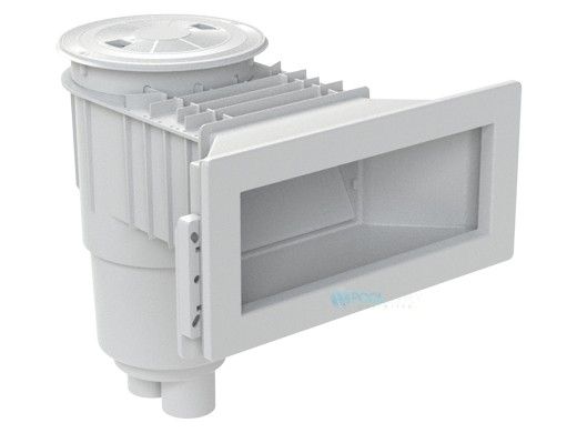AquaStar FlowStar Widemouth Fiberglass Skimmer with Float Assembly, Basket, Lid and Collar | White | SKR36101