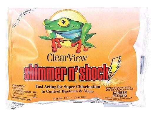 ClearView Shimmer-N Shock Granular Chlorine DiChlor | 1lb Bag 12-Pack | CVDB001-12PACK