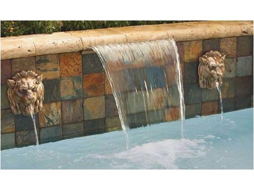 Pentair MagicFalls Waterfall Sheet | Extended 6" Lip - 3' Long | Rear Feed | Gray | 581203FRG