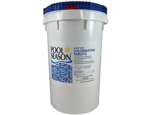 Pool Season Giant Size Chlorinating 3" Tablets | 50 Lb. Bucket | 12001145