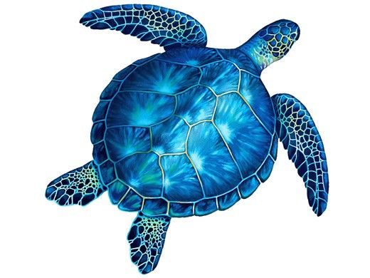 Porcelain Mosaic Sea Turtle Blue | 18"x18" | PORC-BL83-18