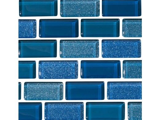 National Pool Tile Orion 1x2 Glass Tile | Peacock | ORN-PEACOCK