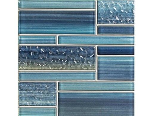 National Pool Tile Bamboo Glass Blend Random Tile | Cloud Blue | CVKBGBR1