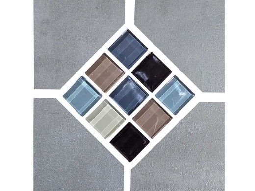 National Pool Tile Elements 6x6 Series | Gray Deco | ELE-ZINC DECO