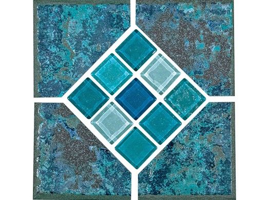 National Pool Tile Verona 6x6 Series | Borba Turquoise Deco | VR679 DECO SL