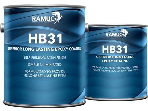 Ramuc HB31 3:1 High-Build Epoxy Pool Paint | 1-Gallon Kit | Black | 913232101