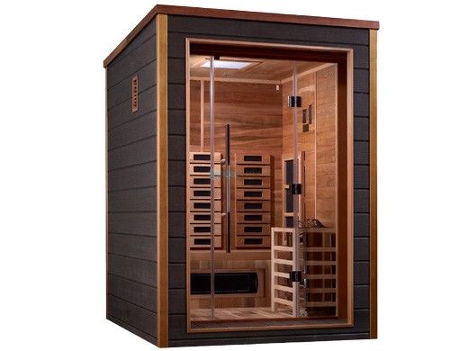 Golden Designs Nora 2-Person Indoor / Outdoor Hybrid Full Spectrum Sauna | Cedar | GDI-8222-01