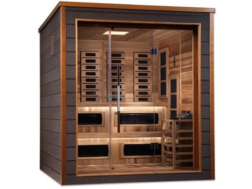 Golden Designs Karlstad 6-Person Indoor / Outdoor Hybrid Full Spectrum Sauna | Cedar | GDI-8226-01