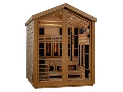 Golden Designs Loviisa 3-Person Hybrid PureTech Full Spectrum IR or Traditional Stove Outdoor Sauna | Cedar | GDI-8523-01