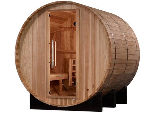 Golden Designs Arosa 4-Person Barrel Traditional Outdoor Sauna | Cedar | GDI-B004-01