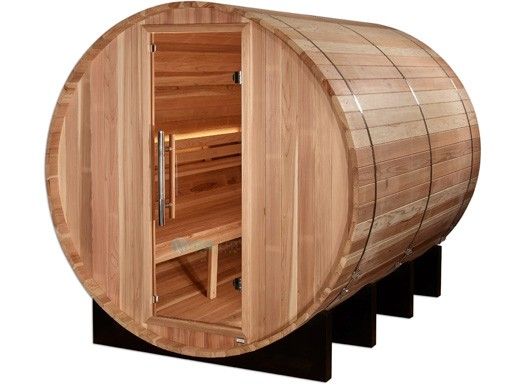 Golden Designs Klosters 6-Person Barrel Traditional Outdoor Sauna | Cedar | GDI-B006-01