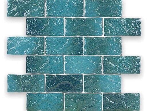 National Pool Tile Earthtone Brick 2x4 Series | Sea Blue | MASEB2