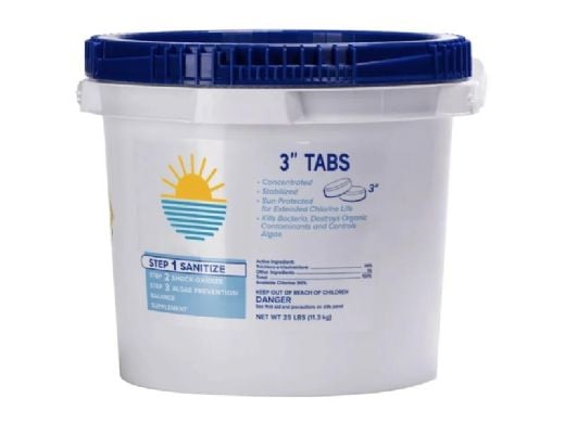 3" Chlorine Tablets Unwrapped | 25 lb. Pail | 47245900