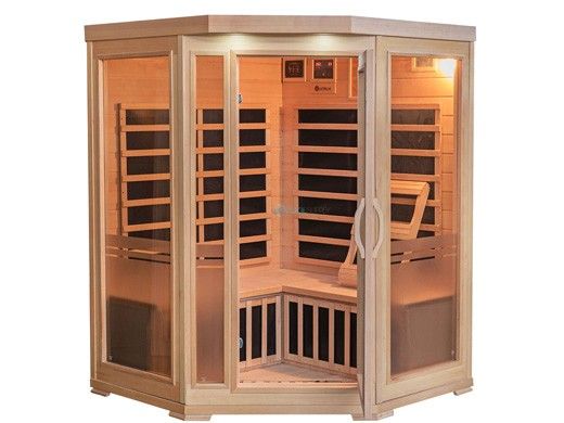 HeatWave Sonoma 3-Person Hemlock Infrared Corner Sauna with 7 Carbon Heaters | SA7019