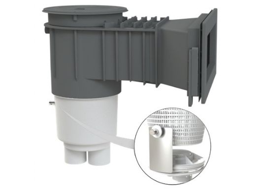 AquaStar 7 Degree FlowStar Vinyl-Fiberglass Bonded Skimmer, Basket, Lid and Adjustable Collar for Fiberglass | Without Float | White | SKR35101B