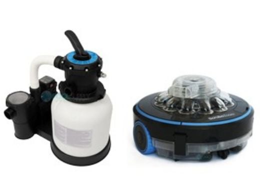 CaliMar® 16" Above Ground Pool Sand Filter with 0.75HP Single Speed Pump and Aquamoto Scrubo Zoom Cordless Robotic Pool Cleaner Kit | CMARITX16-AQM301000