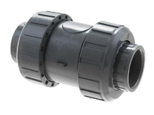 Praher 2" Double Union Spring PVC Check Valve | 3-200