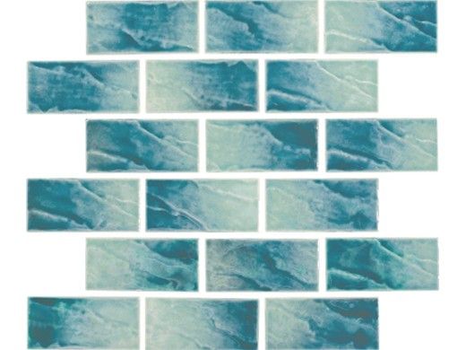 National Pool Tile Disko Bay 2x4 Series | Cyan Bay | DSB-CYAN2X4