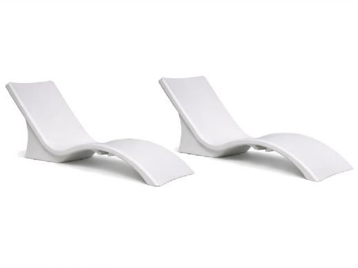 Global Pool Products Lounge Chair | Set of 2 | White | GPP-LF-LC-W