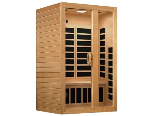 Golden Designs Dynamic Serena 2-Person Corner Low EMF FAR Infrared Sauna | Canadian Hemlock | DYN-6229-01