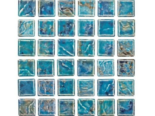 National Pool Tile Volcano 1x1 Series | Aqua Blue | MASSV111