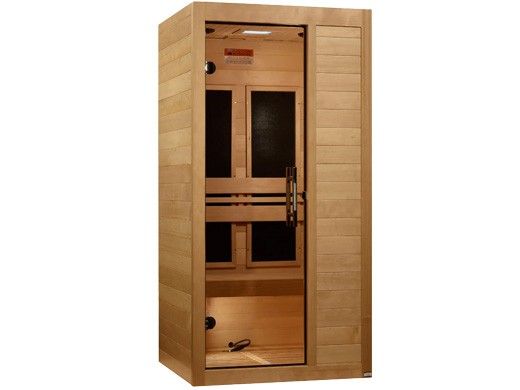 Golden Designs Maxxus S-Line Yoga 1 Person Low EMF FAR Infrared Sauna | Hemlock | MX-S106-01