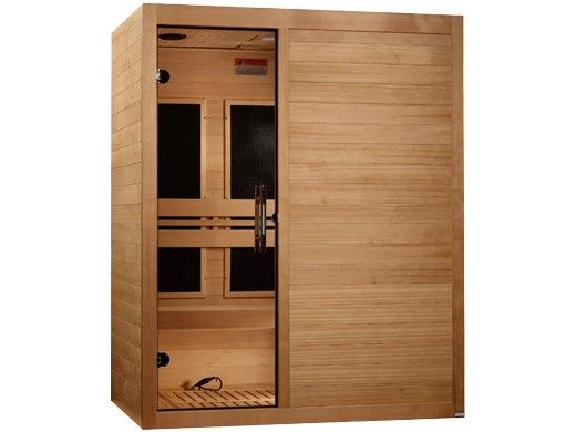 Golden Designs Maxxus S-Line Yoga 3-Person Low EMF FAR Infrared Sauna | Hemlock | MX-S306-01